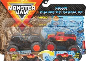 img 4 attached to 🚚 Monster Jam Official Max-D vs. Radical Rescue Color-Changing Die-Cast Monster Trucks: 1:64 Scale Excitement!