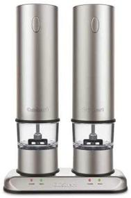 img 3 attached to Cuisinart Brushed Stainless Steel SP-4 Rechargeable Electric Salt & Pepper Mill Set - Newest Model