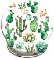 🌵 hopony ergonomic mouse pad with wrist support and gel rest - comfortable computer mouse pad for laptop, pain relief, non-slip rubber base - cactus design, 9 x 10 inches logo