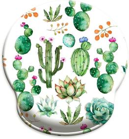 img 4 attached to 🌵 HOPONY Ergonomic Mouse Pad with Wrist Support and Gel Rest - Comfortable Computer Mouse Pad for Laptop, Pain Relief, Non-Slip Rubber Base - Cactus Design, 9 x 10 inches