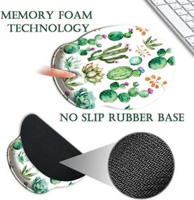 img 1 attached to 🌵 HOPONY Ergonomic Mouse Pad with Wrist Support and Gel Rest - Comfortable Computer Mouse Pad for Laptop, Pain Relief, Non-Slip Rubber Base - Cactus Design, 9 x 10 inches