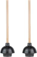 🚽 steadmax rubber toilet plunger - double thrust force cup, heavy duty, commercial grade with 18” wood handle (2 pack) logo
