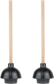 img 4 attached to 🚽 SteadMax Rubber Toilet Plunger - Double Thrust Force Cup, Heavy Duty, Commercial Grade with 18” Wood Handle (2 Pack)