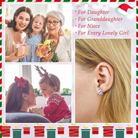 img 3 attached to 🦄 Sparkling Silver Unicorn Earrings: Hypoallergenic CZ Studs, Perfect Gifts for Girls - Birthday, Christmas, for Daughter