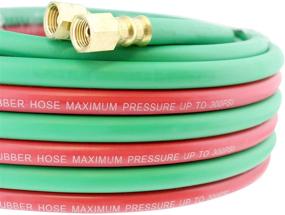 img 2 attached to 25-Foot ABN Twin Welding Hose with 1/4 Inch B Fittings for Oxygen Acetylene Torch, Cutting Torch Hoses Oxy Acetylene Hose