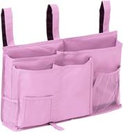 college dorm room essentials: pink censsa bedside caddy organizer for bunk bed, under mattress storage, handrail pockets, and bed shelf basket логотип