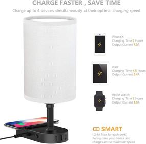 img 3 attached to Bedside Wireless Charging Charger Nightstand