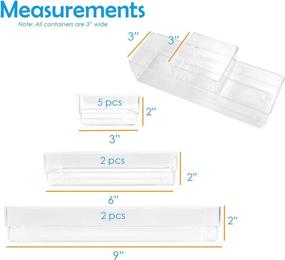 img 3 attached to 🏠 Houseables Drawer Organizer Set - 9 Pack, Clear Plastic Dividers for Bathroom & Kitchen Storage - Various Sizes, BPA Free & Eco-Friendly, Cosmetics & Easy to Clean