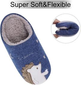 img 2 attached to 🦔 Hedgehog Memory Winter Animal Slippers for Boys