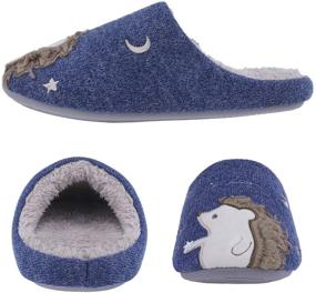 img 1 attached to 🦔 Hedgehog Memory Winter Animal Slippers for Boys