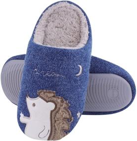 img 4 attached to 🦔 Hedgehog Memory Winter Animal Slippers for Boys