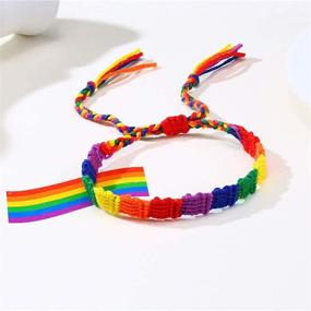 img 1 attached to 🌈 Express Your Pride with the yfstyle Handmade Braided Pride Bracelet – Adjustable LGBT Friendship String Bracelet for Lesbian, Gay, Bisexual & Transgender: Rainbow Pride Accessories