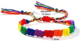 img 3 attached to 🌈 Express Your Pride with the yfstyle Handmade Braided Pride Bracelet – Adjustable LGBT Friendship String Bracelet for Lesbian, Gay, Bisexual & Transgender: Rainbow Pride Accessories