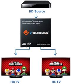 img 2 attached to Разветвитель HDMI J-Tech Digital - Поддержка Full HD 1080p и 3D, 1x2 Выхода, Питание и Компактный [JTD-MINI-1x2SP]