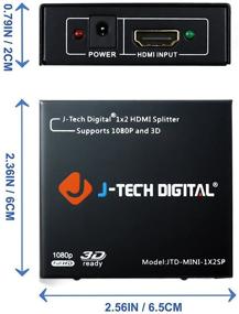 img 1 attached to Разветвитель HDMI J-Tech Digital - Поддержка Full HD 1080p и 3D, 1x2 Выхода, Питание и Компактный [JTD-MINI-1x2SP]