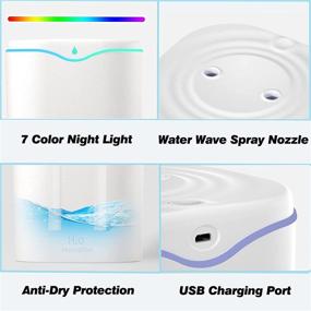 img 1 attached to Doubfivsy Bedroom Humidifier - 2L Ultrasonic Cool Mist Air Vaporizer, USB Personal Desktop Humidifier with 7-Color Night Light & 2 Mist Modes, Auto Shut Off - Ideal for Babies & Home
