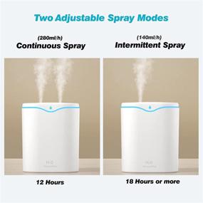 img 3 attached to Doubfivsy Bedroom Humidifier - 2L Ultrasonic Cool Mist Air Vaporizer, USB Personal Desktop Humidifier with 7-Color Night Light & 2 Mist Modes, Auto Shut Off - Ideal for Babies & Home