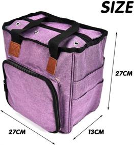 img 3 attached to 🧶 BUYGOO Knitting Bag for Yarn Storage - Yarn Totes Organizer with Divider and Cover for Crochet Hooks, Knitting Needles, Bulk Yarn Project - Accessories Excluded