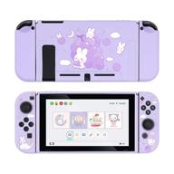 🐰 geekshare protective case for nintendo switch console and joy-con - slim tpu cover with grape bunny design logo