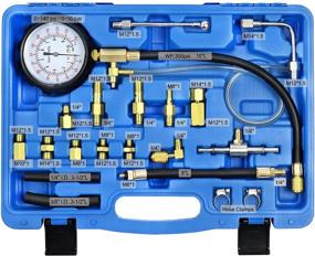 img 3 attached to 🔧 YSTOOL Набор для проверки давления топлива и насоса инжектора автомобильных двигателей - Манометр для воздушно-топливной смеси 140PSI с комплектом адаптеров для автомобилей, мотоциклов (синий футляр)