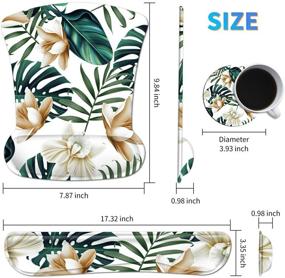 img 3 attached to Dikoer Ergonomic Mouse Pad and Keyboard Wrist Rest Set with Gel Support - Tropical Flowers Leaves Design for Office and Gaming