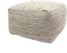 img 4 attached to 🪑 Christopher Knight Home Grace Large Square Boho Pouf - Ivory and Beige Hemp and Cotton Material
