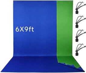 img 4 attached to 📸 EMART 6x9 ft Chromakey Green/Blue Polyester-Cotton Photography Backdrop Background for Studio Photo and Video, 2-in-1 Screen with 4 Backdrop Clips