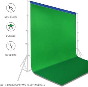 img 2 attached to 📸 EMART 6x9 ft Chromakey Green/Blue Polyester-Cotton Photography Backdrop Background for Studio Photo and Video, 2-in-1 Screen with 4 Backdrop Clips