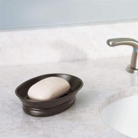 img 3 attached to 🛁 iDesign York Bronze Metal Soap Dish for Bathroom, Shower, Vanity - Compact Design: 3.87"x 5.5"x 1.4