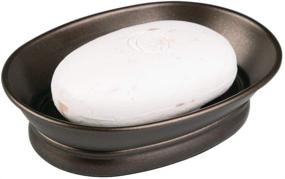 img 4 attached to 🛁 iDesign York Bronze Metal Soap Dish for Bathroom, Shower, Vanity - Compact Design: 3.87"x 5.5"x 1.4