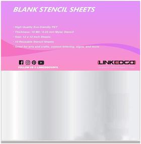 img 4 attached to Reusable 10 Mil Mylar Stencil Sheets - Translucent 12”x12” PET - Ideal for Vinyl Cutting Machines - 10 Blank Craft Stencil Sheets