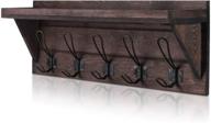 🧥 nearpow rustic wall mounted coat rack with wider shelf and fence - 23'' wooden hanging entryway shelf with 5 dual hooks for your entryway, mudroom, kitchen, bathroom logo