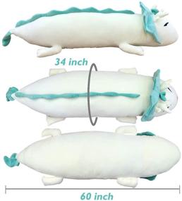 img 1 attached to 🐉 Hofun4U White Giant Dragon Plush Pillow - Soft Dragon Stuffed Animals Doll Toy, Home Decoration Christmas Birthday Gift for Adults Kids Girls Boys - 57 Inches