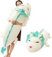 🐉 hofun4u white giant dragon plush pillow - soft dragon stuffed animals doll toy, home decoration christmas birthday gift for adults kids girls boys - 57 inches logo