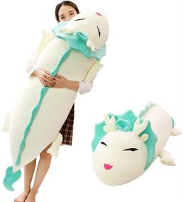 img 4 attached to 🐉 Hofun4U White Giant Dragon Plush Pillow - Soft Dragon Stuffed Animals Doll Toy, Home Decoration Christmas Birthday Gift for Adults Kids Girls Boys - 57 Inches