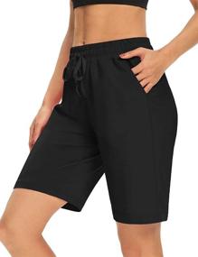 img 2 attached to 🩳 DIBAOLONG Womens Yoga Shorts: Loose, Comfy Drawstring Lounge Bermuda Shorts with 3 Pockets for Optimal Comfort and Style