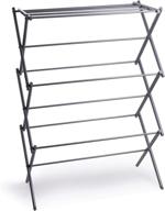 👕 bino 3-tier collapsing foldable laundry drying rack, silver - efficient space-saving solution for air-drying clothes логотип