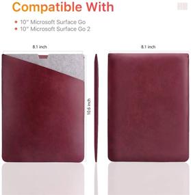 img 3 attached to 🍷 WALNEW 10" Slim Sleeve for Surface Go 2 and Surface Go 2018 - Wine Red, Protective Case Bag with Dual Pocket