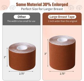 img 1 attached to 👙 XL Breast Lift Tape for Large Breasts - Breathable Chest Support Tape with Reusable Nipplecover Adhesive Bra (Brown), Ideal for Athletic Activities and Body Support