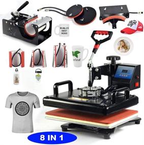 img 4 attached to 👕 Versatile 8-in-1 Swing Away Heat Press Machine for T-Shirts, Mugs, Plates, Caps, Cups - Digital Combo Sublimation Print & Transfer