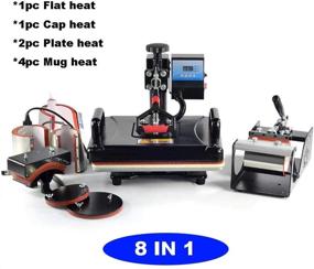 img 3 attached to 👕 Versatile 8-in-1 Swing Away Heat Press Machine for T-Shirts, Mugs, Plates, Caps, Cups - Digital Combo Sublimation Print & Transfer