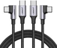 🔌 ugreen usb c кабель usb c 60w быстрая зарядка - 2 штуки 6ft правый угол pd 3a usb c 2.0 кабель зарядки нейлон плетение - совместим с macbook air/pro, ipad mini 6/air 4, galaxy s21/note 20/z fold, pixel, switch логотип