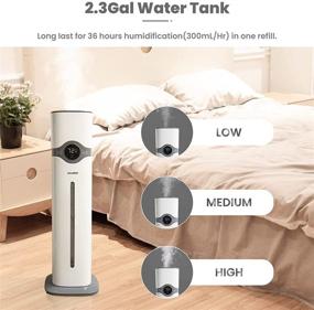 img 2 attached to 🌬️ Optimal Ultrasonic Humidifiers: Quiet, Top Fill with Large Capacity Tank (9L/2.3Gal) and Extended 36-Hour Humidification!