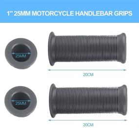 img 3 attached to Akozon Handle Grip Pair Of 1Inch 25Mm Universal Motorcycle Non Slip Stripe Vintage TPU Handle Handlebar Grip Fit For Most Of Motorcycles (Dark Grey)