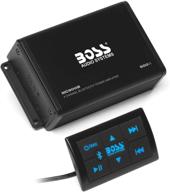 boss audio mc900b weatherproof amplifier - 4-channel, bluetooth, 500w, bluetooth remote, full range, class a/b, 4-8 ohm stable, aux-in, rca outputs, usb charging logo