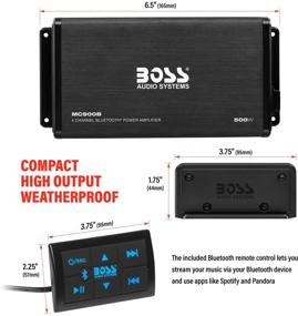 img 3 attached to BOSS Audio MC900B Weatherproof Amplifier - 4-Channel, Bluetooth, 500W, Bluetooth Remote, Full Range, Class A/B, 4-8 Ohm Stable, Aux-in, RCA Outputs, USB Charging