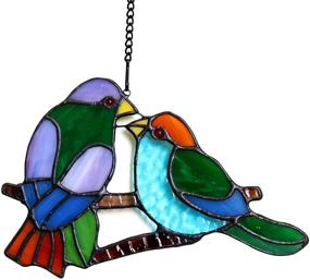 img 4 attached to 🎁 HAOSUM Lover Birds Tiffany Style Stained Glass Window Hangings: Perfect Ornament Gift for Mom and Friends (4.7"×7.1”) - Detailed Review and Best Prices!