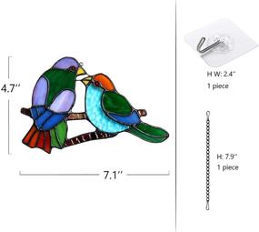 img 3 attached to 🎁 HAOSUM Lover Birds Tiffany Style Stained Glass Window Hangings: Perfect Ornament Gift for Mom and Friends (4.7"×7.1”) - Detailed Review and Best Prices!