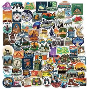 img 4 attached to 80pcs Waterproof Vinyl Outdoor Stickers for Water Bottle - Adventure Hiking Camping Decals for Adults and Teens - Wilderness Nature Laptop Decals - Perfect Outdoor Gifts