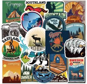 img 1 attached to 80pcs Waterproof Vinyl Outdoor Stickers for Water Bottle - Adventure Hiking Camping Decals for Adults and Teens - Wilderness Nature Laptop Decals - Perfect Outdoor Gifts